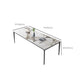 Polished Finish Stone Top Dining Table Set 1/2/4/5/7 Pieces Modern Dinette Set