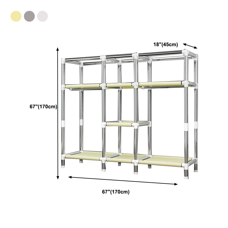 Armadio in metallo armadio del guardaroba in stile contemporaneo Armaia con asta di abbigliamento per casa