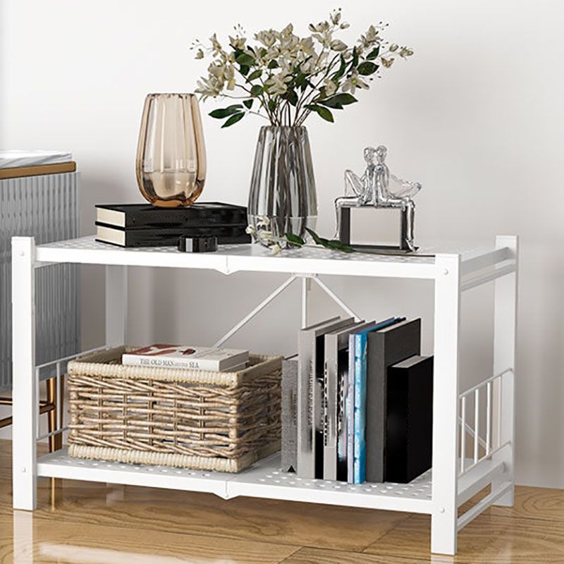 Contemporary Folding Steel Etagere Bookshelf with Caster Wheels Clearhalo 'Bookcases' 'furn' 'furn_bookcases' 'Furniture' 'furniture_bookcases' 'kitchen' 'kitchen_bookcases' 'Living Room Furniture' 'Office Furniture' 1200x1200_91746ddc-df95-46e0-bba3-00865017d5b7