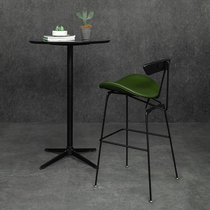 Black Iron Bar Stool Industrial Style Low Back Counter Stool with Saddle Seat Clearhalo 'Bar Furniture' 'Bar Stools' 'bar_stools' 'furn' 'furn_bar_stools' 'furniture_bar_stools' 'Kitchen & Dining Furniture' 'kitchen&dining_furn' 'kitchen' 'kitchen_furn' Furniture' 1200x1200_917637ff-dcd6-4f63-986d-3fe672601e83