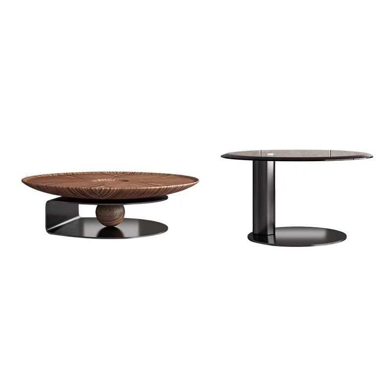 Modern Round Wood Single Coffee Table Pedestal Bunching Tables Clearhalo 'Coffee & Accent Tables' 'Coffee Tables' 'coffee_tables' 'furn' 'furn_coffee_tables' 'Furniture' 'Living Room Furniture' 1200x1200_91764dda-1ed1-44c0-b268-0709c2458c2e