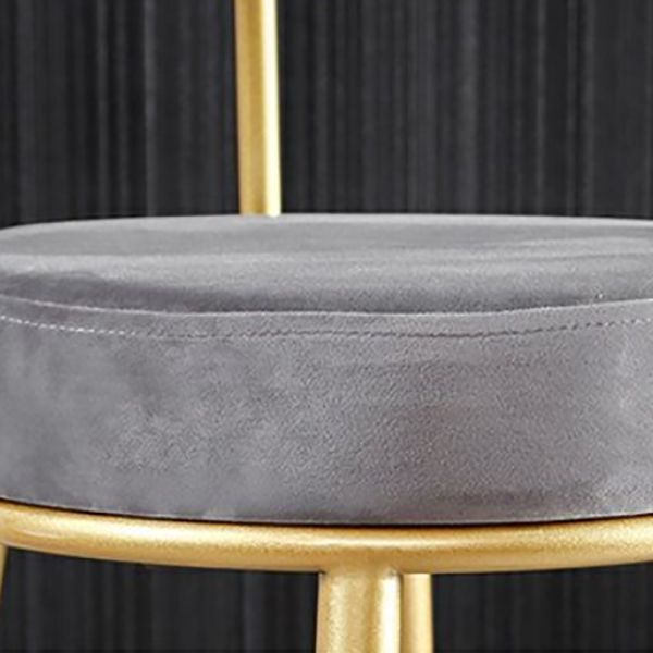 Glam Armless Backrest Counter Stool Iron Cushion Bar Stool with and Pedal Clearhalo 'Bar Furniture' 'Bar Stools' 'bar_stools' 'furn' 'furn_bar_stools' 'Furniture' 'furniture_bar_stools' 'Kitchen & Dining Furniture' 1200x1200_917742c9-402c-4031-bba4-e249db87ebce