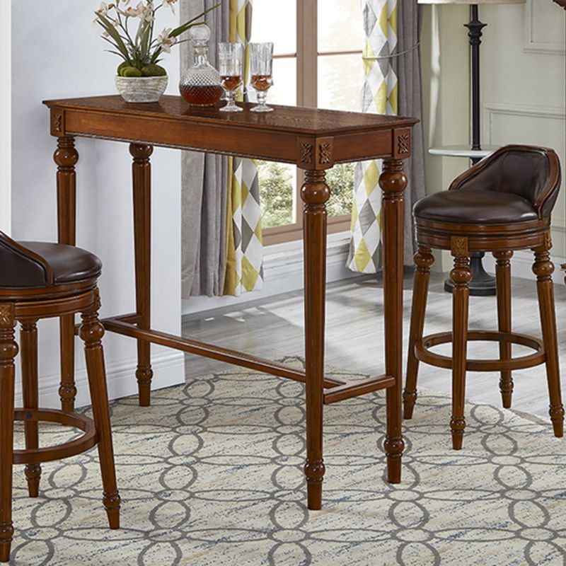 Moderne stijl rechthoekige bartafel bruin massief hout vaste bar wijntafel voor thuis