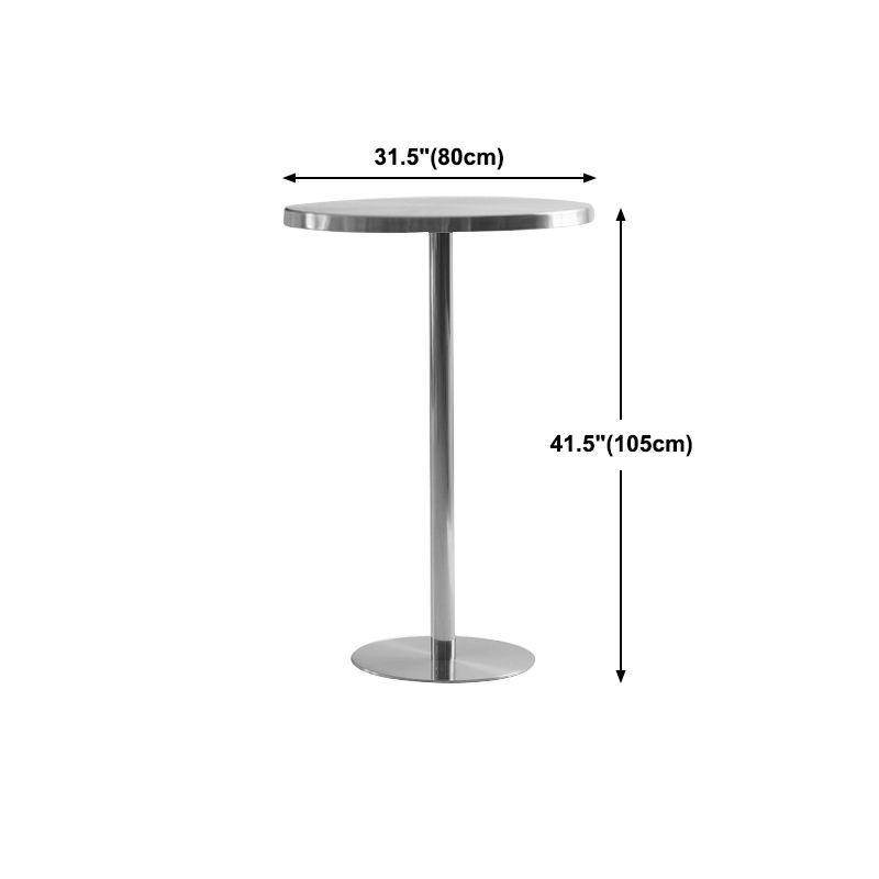 Industrial Style Stainless Steel Bar Table 42-inch Height Table for Coffee Shop Clearhalo 'Bar Furniture' 'Bar Tables' 'bar_tables' 'furn' 'furn_bar_tables' 'Furniture' 'furniture_bar_tables' 'Kitchen & Dining Furniture' 1200x1200_91786804-a697-4385-996c-1ac71a538b0a