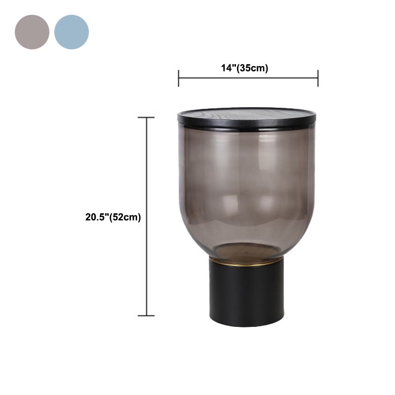 Zeitgenössischer runder Glas Couchtisch mit Sockelbasis -Cocktailtisch