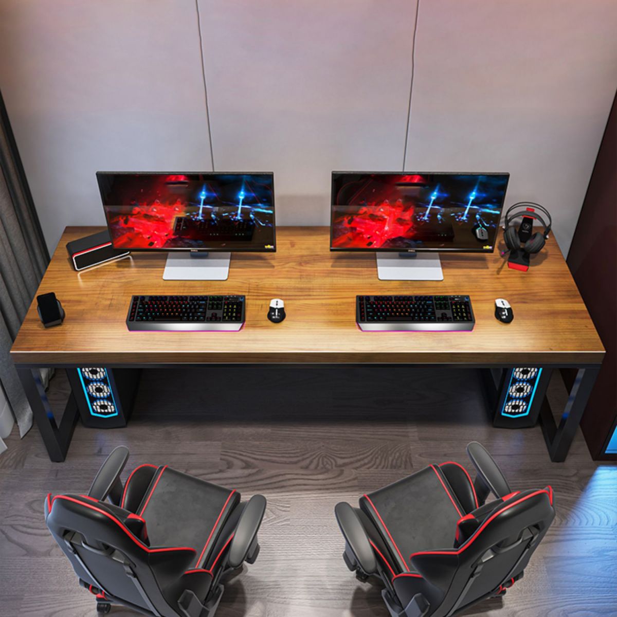 Rectangular Writing Desk Modern Writing Desk with Metal Legs Clearhalo 'furn' 'furn_office_desk' 'Furniture' 'Office Desks' 'Office Furniture' 'office_desk' 1200x1200_917b4e95-ad47-4798-a712-fa7eb66ff6c0