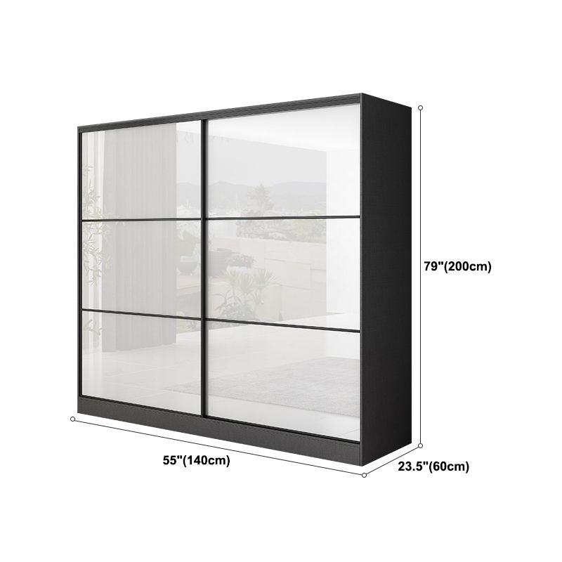White and Black Wardrobe Armoire Engineered Wood Wardrobe Closet Clearhalo 'Armoires & Wardrobes' 'armoires_wardrobes' 'Bedroom Furniture' 'furn' 'furn_armoires_wardrobes' 'Furniture' 1200x1200_917dfe4a-1e99-4b40-9935-5a0202a391f3