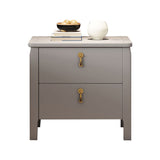 Contemporary Nightstand Solid Wood Bedside Cabinet for Bedroom