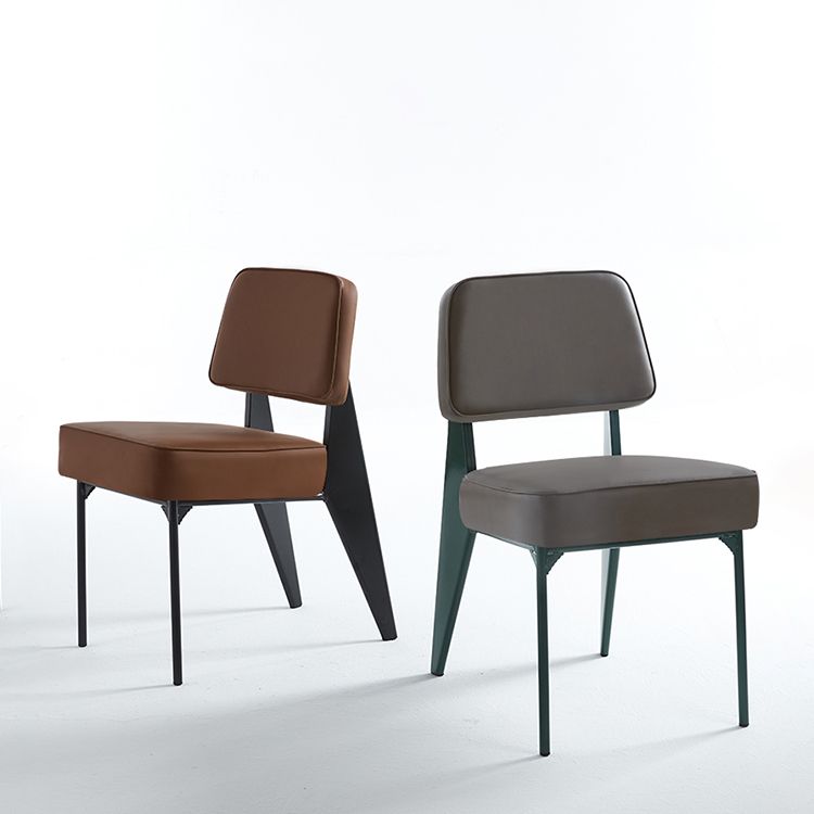 Scandinavian Home Side Chair Open Back Metal Upholstered Dining Room Chair Clearhalo ' kitchen&dining_furn' 'Dining Chairs' 'Dining Tables & Seating' 'dining_chair' 'furn' 'furn_dining_chair' 'Furniture' 'furniture_dining_chair' 'Kitchen & Dining Furniture' 'kitchen' 1200x1200_91807bdd-2ecb-4bc9-85ab-301d632308ee