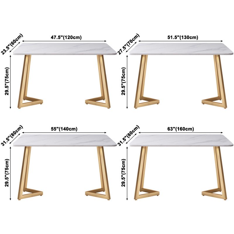 Modern White Kitchen Dining Table Sintered Stone Rectangle Shape Dining Table with Double Pedestal Clearhalo ' dining_table' 'Dining Tables & Seating' 'Dining Tables' 'Furniture' 'furniture_dining_table' 'Kitchen & Dining Furniture' 'kitchen&dining_furn' 'kitchen' 'kitchen_dining_table' 1200x1200_918102b7-afe4-4e70-bd50-e03bd6d75c26