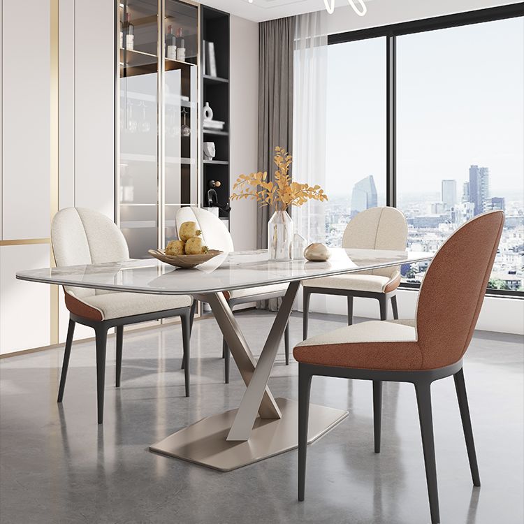 Glam Standard Sintered Stone Table Rectangle White Dining Table with Pedestal Base Clearhalo ' dining_table' 'Dining Tables & Seating' 'Dining Tables' 'furn' 'furn_dining_table' 'Furniture' 'furniture_dining_table' 'Kitchen & Dining Furniture' 'kitchen&dining_furn' 'kitchen' 'kitchen_dining_table' 1200x1200_91816f25-a2e0-4256-bb36-c73655563ec4