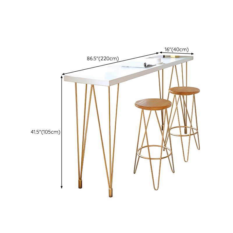 Glam Style Rectangle Bar Table White Colour Bar Dining Table with 4 Legs Clearhalo 'Bar Furniture' 'Bar Tables' 'bar_tables' 'furn' 'furn_bar_tables' 'Furniture' 'Kitchen & Dining Furniture' 1200x1200_9183af8b-1aae-49dd-8dfd-040b859510aa