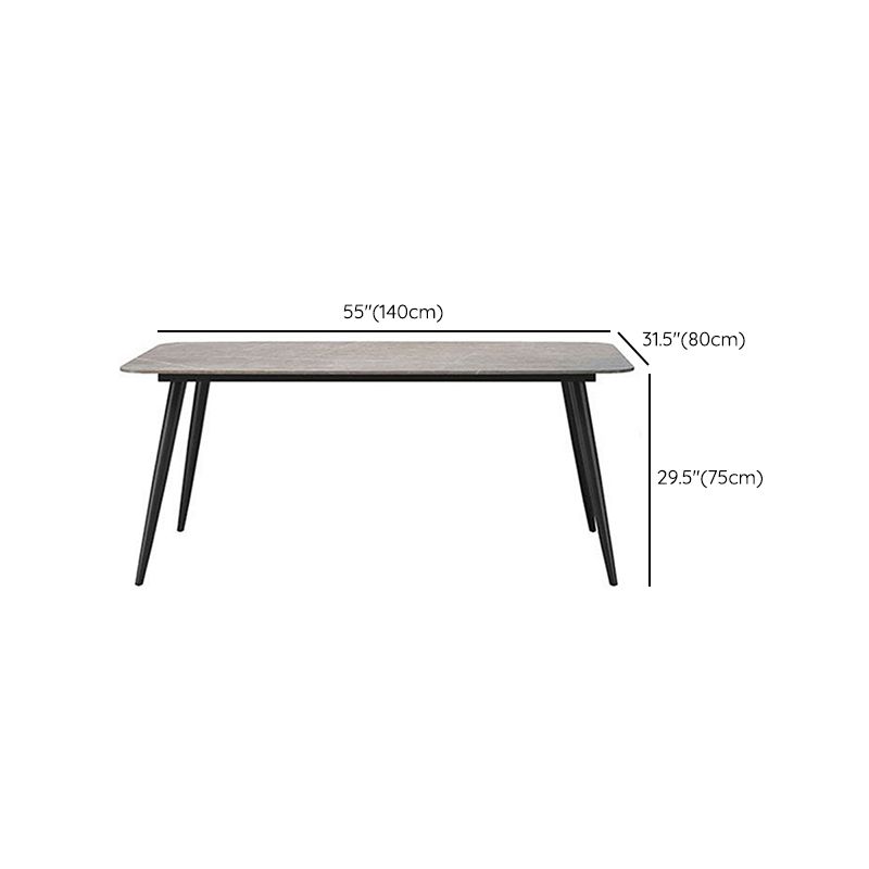 Modern Rectangle Dining Table Grey Sintered Stone Dinner Table for Dining Room Clearhalo 'Dining Tables & Seating' 'Dining Tables' 'dining_table' 'furn' 'furn_dining_table' 'Furniture' 'Kitchen & Dining Furniture' 1200x1200_9183c5e4-e808-476b-860a-6a46770a428f