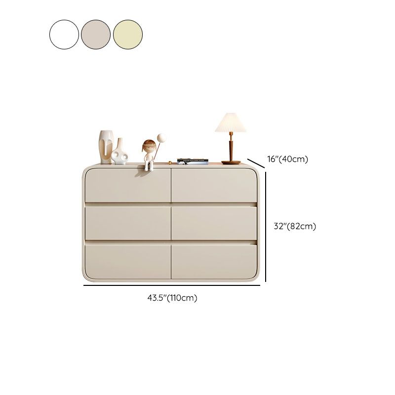 Modernismo horizontal tocador doble de 6 cajones tocador de almacenamiento de madera para casa