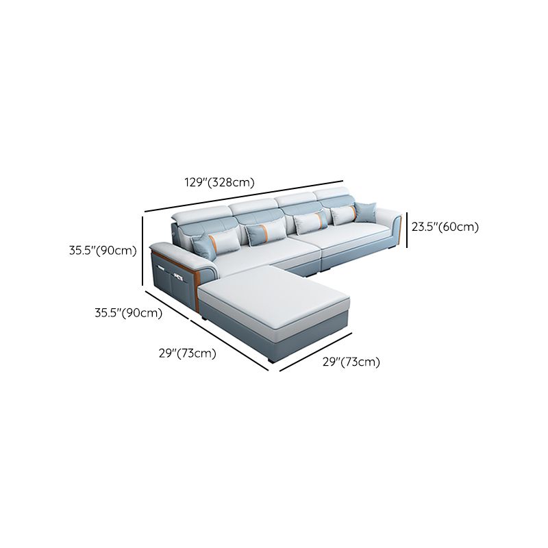 Moderno braccio top a cuscino contemporaneo sezionale, divano sezionale in pelle finta