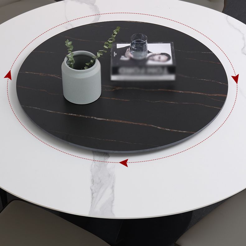 Modern 1/3/4/5/7 Pieces Dinette Set with White Sintered Stone Top Round Dining Table Set Clearhalo 'Dining Room Sets' 'Dining Tables & Seating' 'dining_room_set' 'furn' 'furn_dining_room_set' 'Furniture' 'furniture_dining_room_set' 'Kitchen & Dining Furniture' 1200x1200_9188166f-b67d-4525-a7d5-5a3996ac7718