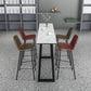 Rechthoek Stone Bistro Accent Dining Table Industriële Sled Indoor Pub Table