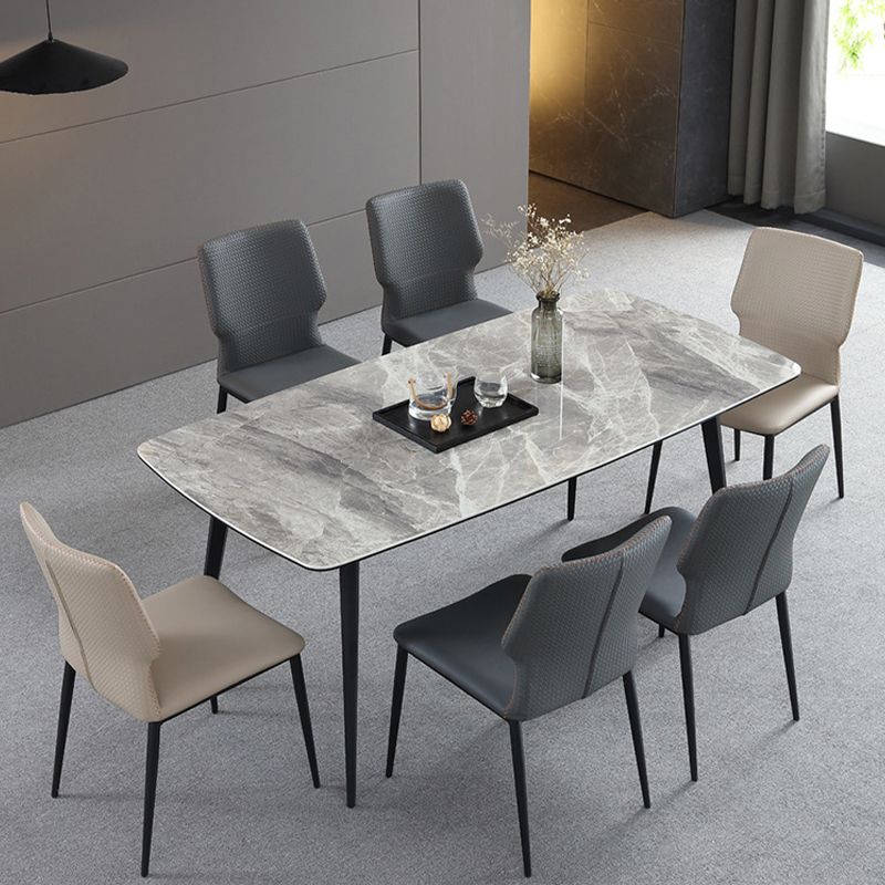 Chaises latérales sans bras de style industriel avec des jambes en métal pour la cuisine