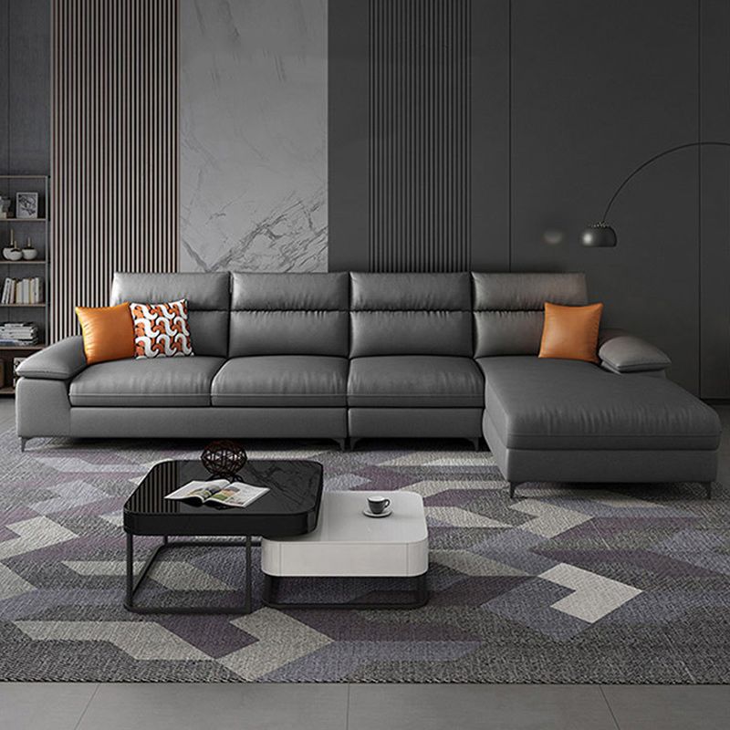 Sezionali in pelle finta con braccio top e cuscino