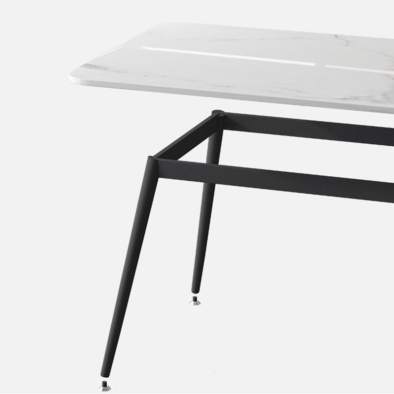 Industrial Iron Legs Dining Table Rectangle Stone Dining Table for Kitchen Clearhalo 'Dining Tables & Seating' 'Dining Tables' 'dining_table' 'furn' 'furn_dining_table' 'Furniture' 'Kitchen & Dining Furniture' 1200x1200_918985e2-0492-48bb-94d6-09d6f7b7fb54