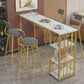 Mesa de bar rectangular con tapa de madera sintética, mesa de pub moderna con estructura de metal