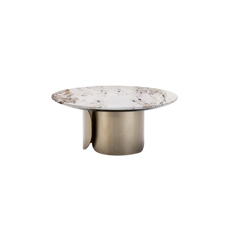 Contemporary Sintered Stone Side End Table with Metal Abstract Base Clearhalo 'Coffee & Accent Tables' 'End & Side Tables' 'end_side_tables' 'furn' 'furn_end_side_tables' 'Furniture' 'Living Room Furniture' 1200x1200_918af94e-e3d6-4282-a19e-7b182d89dfb1