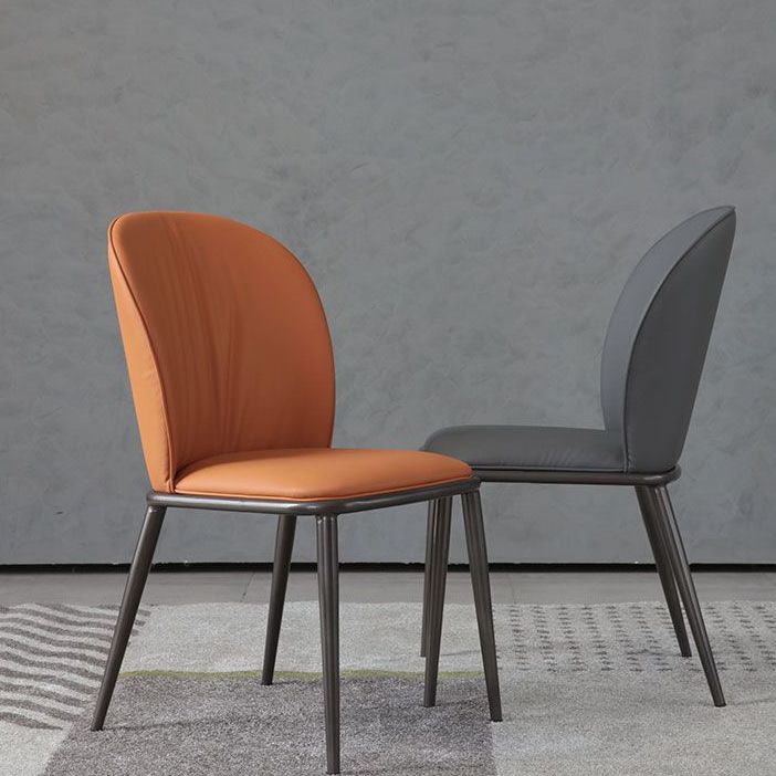 Contemporary Design Faux Leather Dining Chairs Solid Back Armless Dining Chair Clearhalo 'Dining Chairs' 'Dining Tables & Seating' 'dining_chair' 'furn' 'furn_dining_chair' 'Furniture' 'furniture_dining_chair' 'Kitchen & Dining Furniture' 1200x1200_918b4be9-ecc1-44f7-a3b2-00c47efda3a3