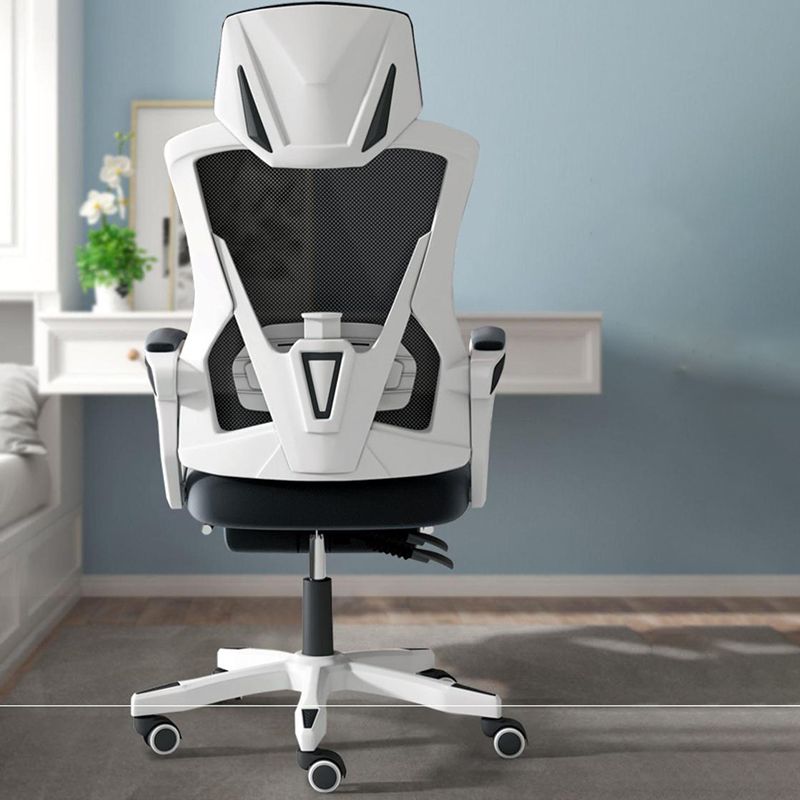 Contemporary Desk Chair High Back Wheels Nylon Fixed Arms Ergonomic Mesh Chair Clearhalo 'furn' 'furn_office_chair' 'Furniture' 'Office Chairs' 'Office Furniture' 'office_chair' 1200x1200_918b976d-bbe3-4d0a-ab7f-d0b750436767