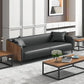 Modern Faux Leather Sofa Tuxedo Arm Tight Back Sofa in Grey/black Clearhalo 'furn' 'furn_sofas' 'Furniture' 'Living Room Furniture' 'Sofa' 'sofas' 1200x1200_918bd634-3dcf-453e-ab17-08dc9b7af326