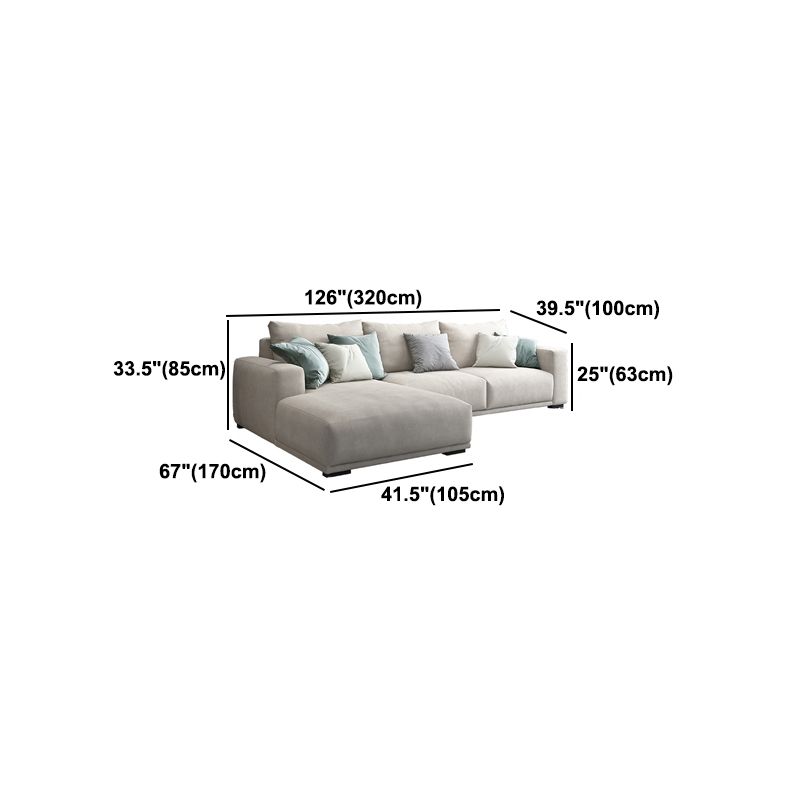 Modernism Cushions Sofa & Chaise 33.46" H Faux Leather Loose Back Sofa in White Clearhalo 'furn' 'furn_sectionals' 'Furniture' 'furniture_sectionals' 'Living Room Furniture' 'Sectionals' 1200x1200_918d5cb4-eee2-410a-bff7-4e048f34053c