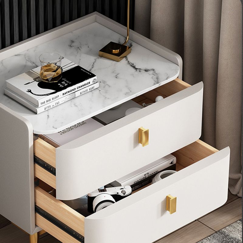 Classic Glam Bedside Cabinet Stone Bed Nightstand with 2 Drawers Clearhalo 'Bedroom Furniture' 'furn' 'furn_night_stand' 'Furniture' 'night_stand' 'Nightstands' 1200x1200_918f94df-43dc-4a7e-8a7b-0fc380b7f212