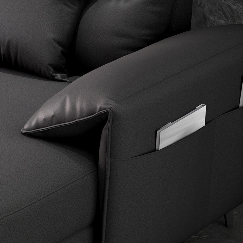 Contemporary Sectional with 4 Pillows Back and Storage Pillow Top Arm Clearhalo 'furn' 'furn_sectionals' 'Furniture' 'Living Room Furniture' 'Sectionals' 1200x1200_919029a2-4b7f-41fc-a9dc-552600ae6dff