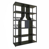 Metal Floor Wine Bottle Holder Industrial Wine Rack Bottle with Shelf