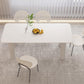 Modern Rectangle Dining Room Collection Stone and Wood Fixed Dinner Table Clearhalo 'Dining Tables & Seating' 'Dining Tables' 'dining_table' 'furn' 'furn_dining_table' 'Furniture' 'Kitchen & Dining Furniture' 1200x1200_91976287-b09a-400f-9977-5933d538993d
