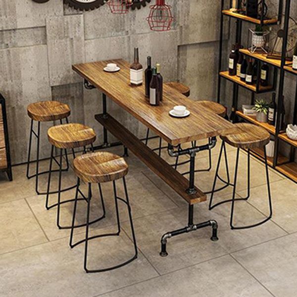 1/4/7 Pieces Counter Height Pub Set Industrial Wood Counter Set Clearhalo 'Bar Furniture' 'furn' 'furn_home_bar_bar_sets' 'Furniture' 'Home Bars & Bar Sets' 'home_bar_bar_sets' 'Kitchen & Dining Furniture' 1200x1200_919810ff-a44a-400f-a7a3-bfafa2a4b14c
