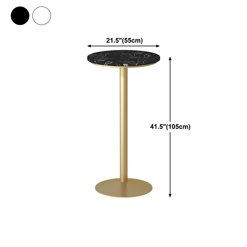 Glam Style Gold Iron Bar Table Marble Top Bistro Table - 21.6"W x 41.3"H Clearhalo 'Bar Furniture' 'Bar Tables' 'bar_tables' 'Furniture' 'furniture_bar_tables' 'Kitchen & Dining Furniture' 'kitchen&dining_furn' 'kitchen' 1200x1200_919880a6-7bd4-4d5e-a45b-cd2b55ffc092