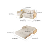 Divano per dormiente futon in lana bianca glam con deposito in legno massiccio