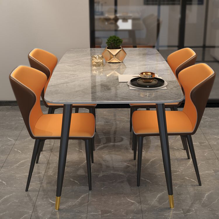 Industrial Grey Table for Restaurant Rectangle Dining Table with Metal 4 Legs Clearhalo 'Dining Tables & Seating' 'Dining Tables' 'dining_table' 'furn' 'furn_dining_table' 'Furniture' 'furniture_dining_table' 'Kitchen & Dining Furniture' 'kitchen' 'kitchen_dining_table' 1200x1200_9199ae64-fe70-414f-981a-4db11ea55427