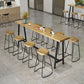 Modern Backless Counter Height Stools with Metal and Solid Wood