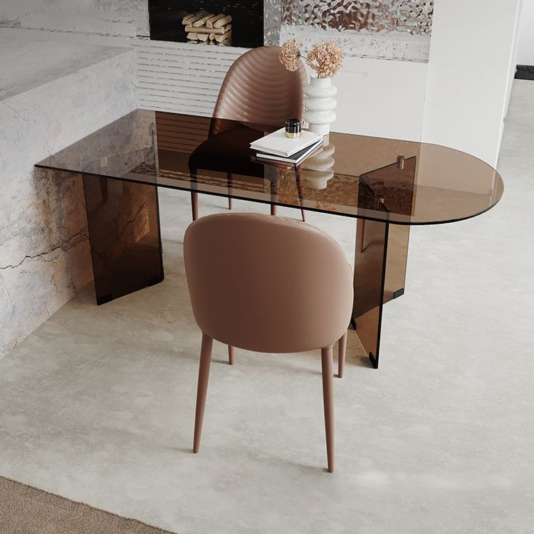 グラスダイニングルームコレクションモダンスタイルの家のための二重の台座家具