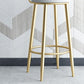 Taburete de bar de hierro con respaldo sin brazos Glam, taburete con cojín y pedal para cocina