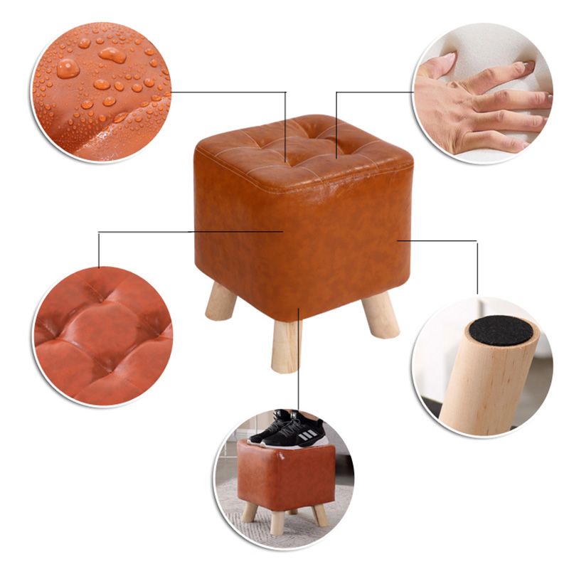 Water Resistant Pouf Tufted Whole Colored Square Faux Leather Pouf Stool Clearhalo 'furn' 'furn_ottomans_poufs' 'Furniture' 'Living Room Furniture' 'Ottomans & Poufs' 'ottomans_poufs' 1200x1200_919d3b90-a086-4e3d-a9d3-34a444373c3d