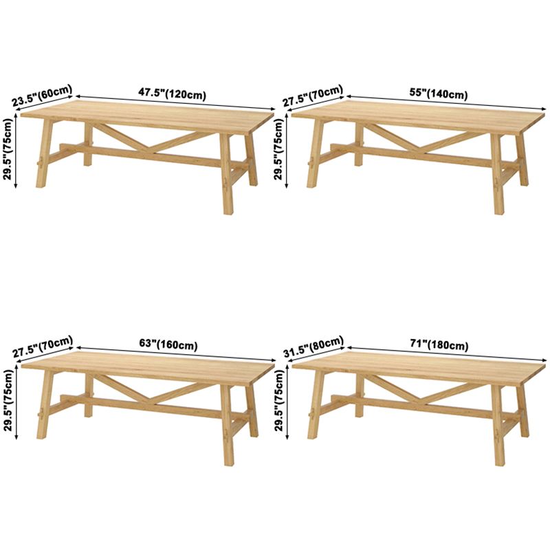 Simple Solid Wood Rectangle Shape Dining Table Khaki Standard Dining Table with Trestle Base Clearhalo ' dining_table' 'Dining Tables & Seating' 'Dining Tables' 'furn' 'furn_dining_table' 'Furniture' 'furniture_dining_table' 'Kitchen & Dining Furniture' 'kitchen&dining_furn' 'kitchen' 'kitchen_dining_table' 1200x1200_919d8e7b-b969-4f69-ba77-b50c70356a5d