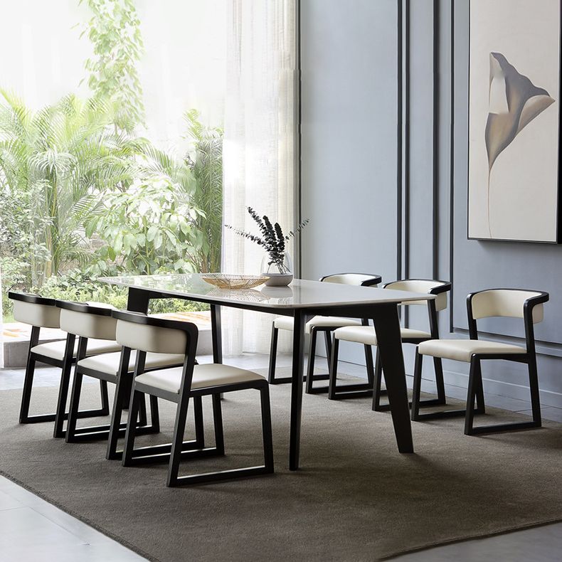 Open Back Side Chair Industrial Style PU Leather Dining Chairs for Home Clearhalo 'Dining Chairs' 'Dining Tables & Seating' 'dining_chair' 'furn' 'furn_dining_chair' 'Furniture' 'Kitchen & Dining Furniture' 1200x1200_919ff273-2a7d-4636-ae83-2e153e99f3a7