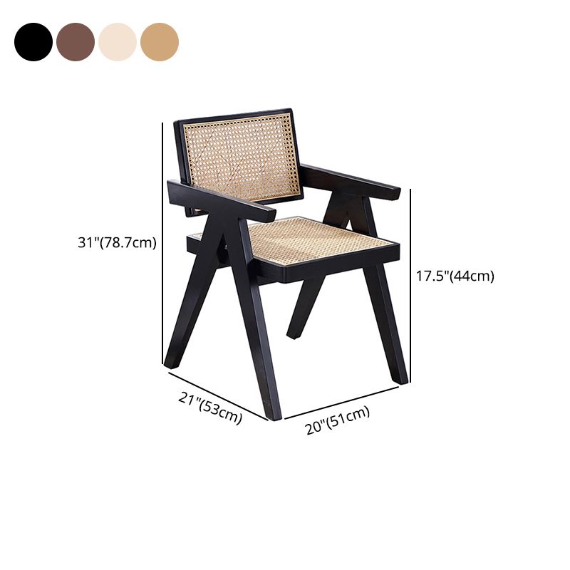 Traditional Wood Dining Chair Coffee Shop Cane Back Dining Chair with Arm Clearhalo ' kitchen&dining_furn' 'Dining Chairs' 'Dining Tables & Seating' 'dining_chair' 'furn' 'furn_dining_chair' 'Furniture' 'furniture_dining_chair' 'Kitchen & Dining Furniture' 'kitchen' 1200x1200_91a0835f-8128-41f3-897a-e61aa8f34cbb