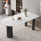 Modern White and Black Dinner Table Stone Top Tripod Base Dining Table Clearhalo 'Dining Tables & Seating' 'Dining Tables' 'dining_table' 'furn' 'furn_dining_table' 'Furniture' 'Kitchen & Dining Furniture' 1200x1200_91a0c398-ca68-49b0-9782-53f5de405508