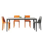 1/4/5/7 stukken eetmeubilair set moderne gesinterde stenen tafel en faux lederen stoelen