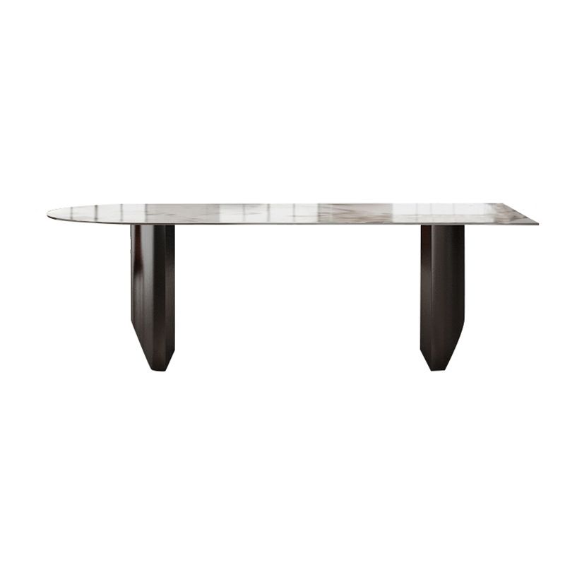 Sintered Stone Dining Table Traditional Luxury Double Pedestal Table for Kitchen Clearhalo 'Dining Tables & Seating' 'Dining Tables' 'dining_table' 'furn' 'furn_dining_table' 'Furniture' 'furniture_dining_table' 'Kitchen & Dining Furniture' 'kitchen' 'kitchen_dining_table' 1200x1200_91a101e0-de24-4a2a-9a32-f9ca564ec2f3