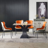Industrial Style Leather Dining Side Chairs Solid Back Armless Side Chair Clearhalo ' kitchen&dining_furn' 'Dining Chairs' 'Dining Tables & Seating' 'dining_chair' 'furn' 'furn_dining_chair' 'Furniture' 'furniture_dining_chair' 'Kitchen & Dining Furniture' 'kitchen' 1200x1200_91a370a0-5895-4f39-bde7-16553a5645dd