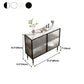 Glam Style Server Metal Frame Dining Server with Glass Door for Home Use